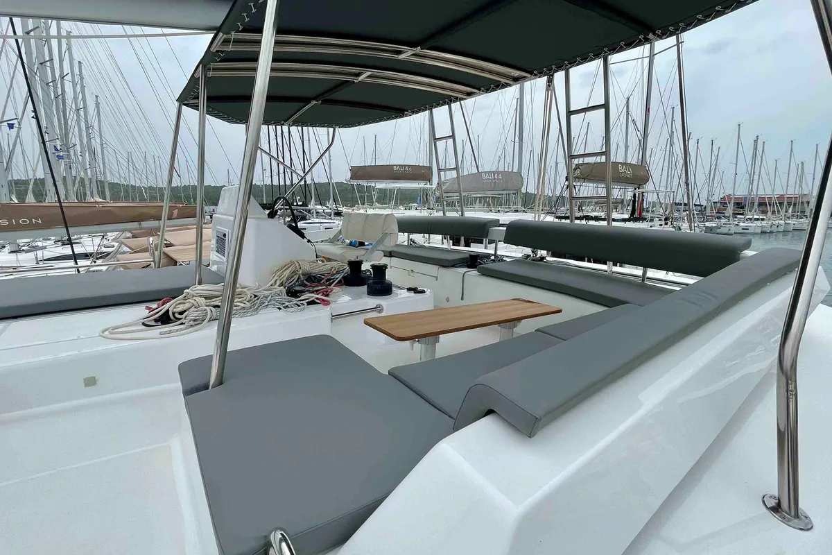 Nirvana, a Dufour 48 Catamaran catamaran at Pirovac, Croatia