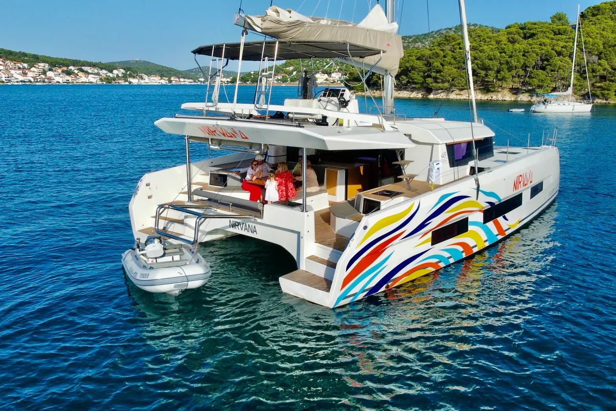 Nirvana, a Dufour 48 Catamaran catamaran at Pirovac, Croatia