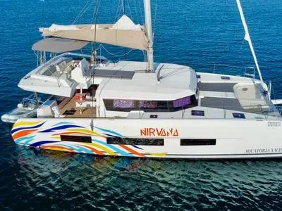 Nirvana, a Dufour 48 Catamaran catamaran at Pirovac, Croatia