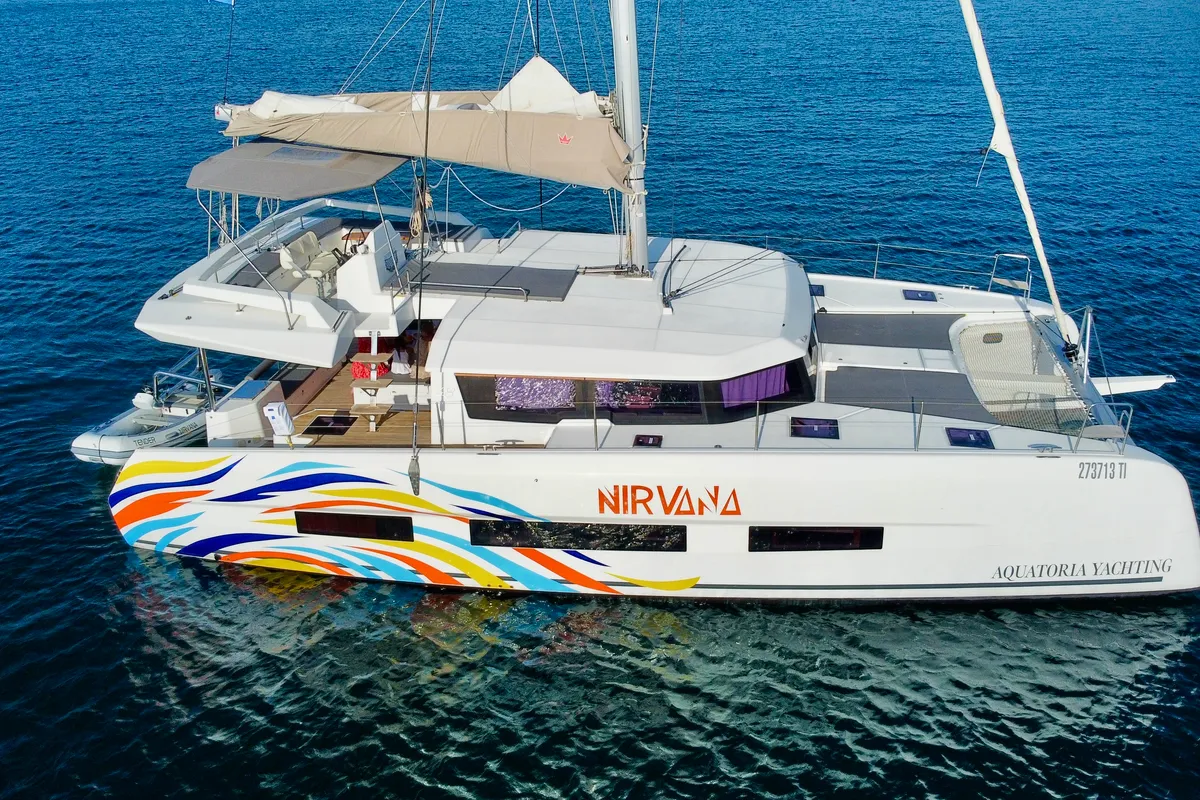 Nirvana, a Dufour 48 Catamaran catamaran at Pirovac, Croatia