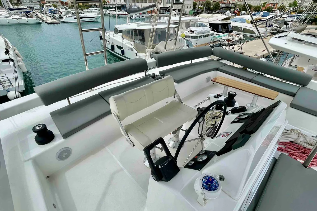 Nirvana, a Dufour 48 Catamaran catamaran at Pirovac, Croatia