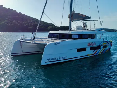 Nirvana, a Dufour 48 Catamaran catamaran at Pirovac, Croatia