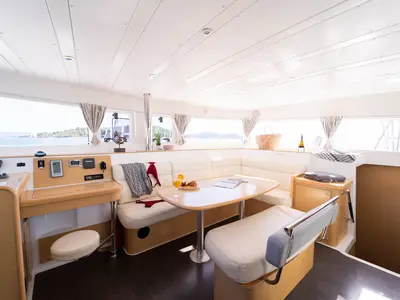 Salon of Patch Work, a Lagoon 421 catamaran at Grad Šibenik, Croatia