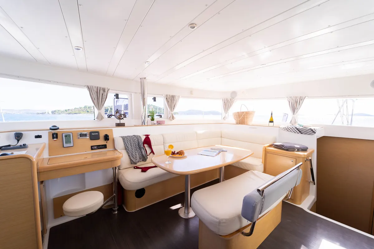 Salon of Patch Work, a Lagoon 421 catamaran at Grad Šibenik, Croatia