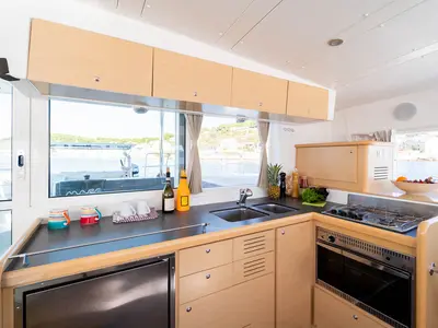 Galley of Patch Work, a Lagoon 421 catamaran at Grad Šibenik, Croatia