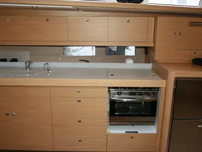 Galley of Harvey, a Dufour 460 GL sailboat at Punat, Croatia