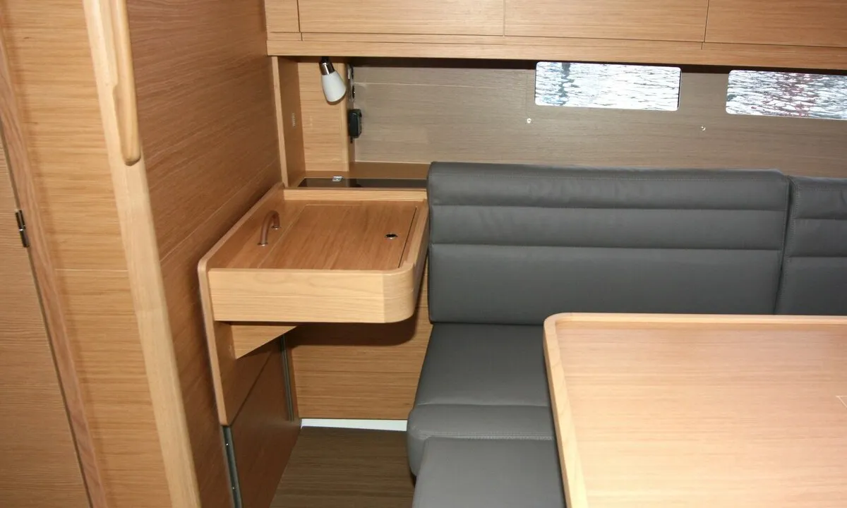 Salon of Harvey, a Dufour 460 GL sailboat at Punat, Croatia