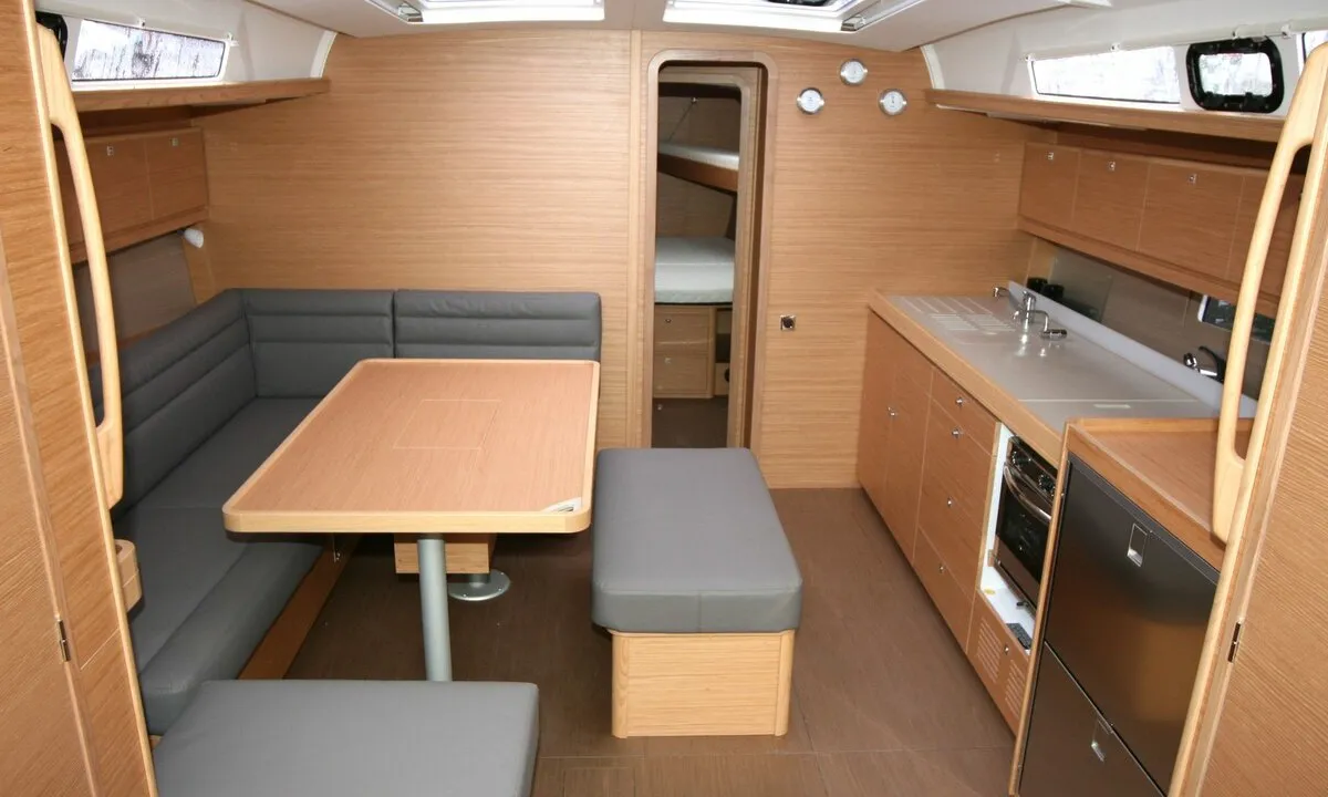 Salon of Harvey, a Dufour 460 GL sailboat at Punat, Croatia