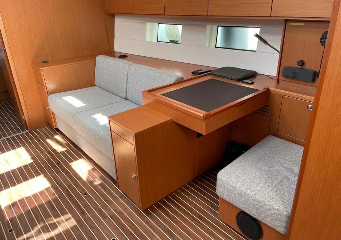 Salon of Nosanida, a Bavaria C50 Style sailboat at Grad Biograd na Moru, Croatia