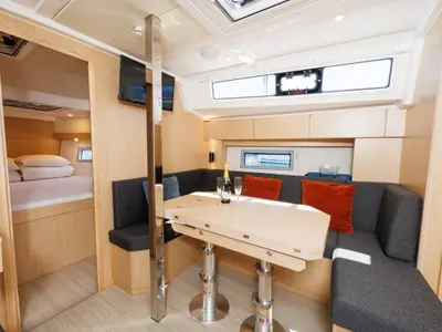 Salon of Petra, a Bavaria C38 sailboat at Zadar, Croatia