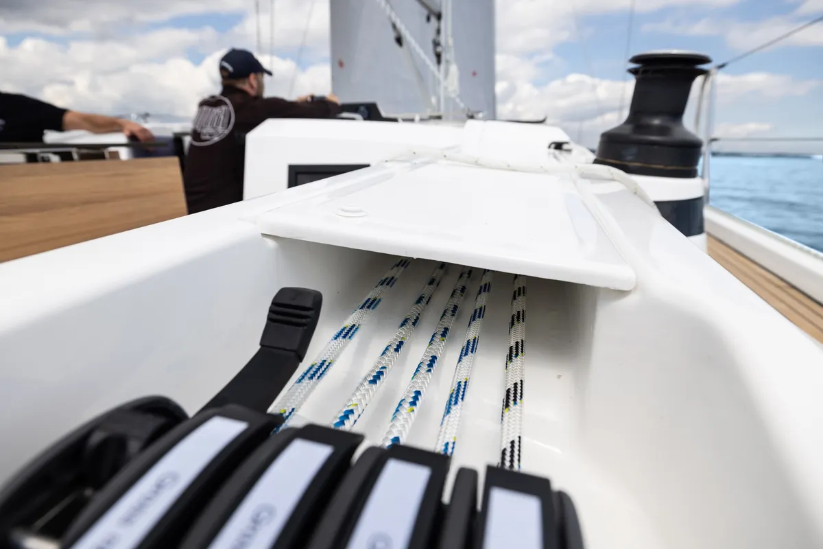 Deck of Jetset 03, a Bavaria C46 sailboat at Mai Khao, Thailand