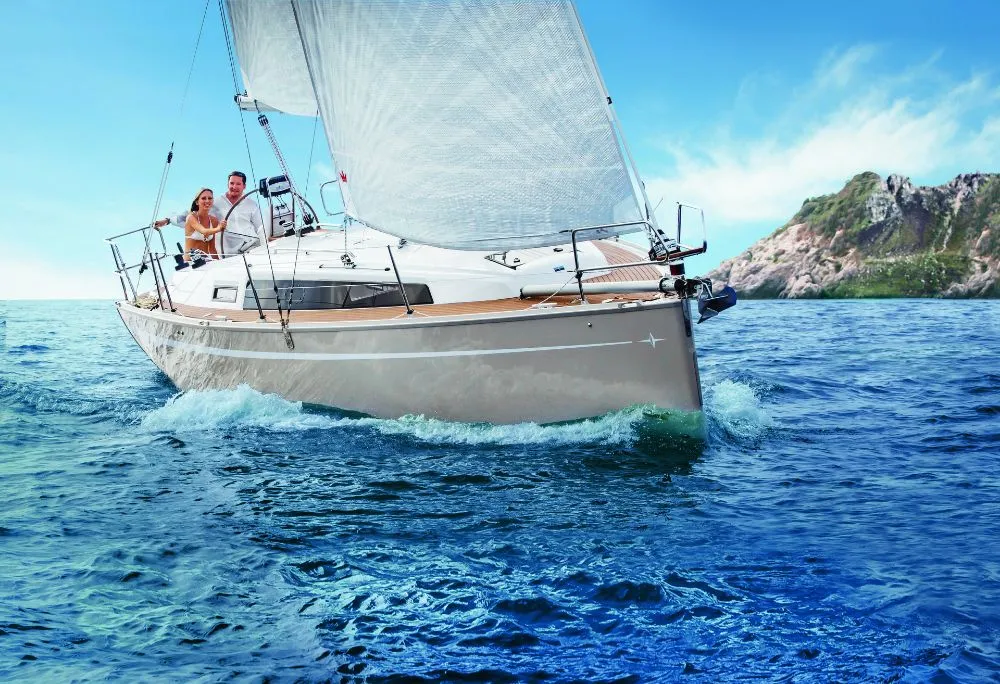 Exterior view of Alasia, a Bavaria Cruiser 34 sailboat at Grad Biograd na Moru, Croatia