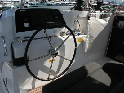 Cockpit of Seaside dreams, a Lagoon 42 catamaran at Seget Donji, Croatia