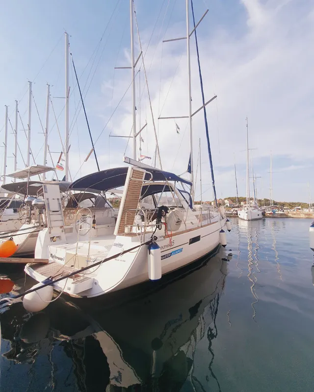 Exterior view of Mediterraneo, a Beneteau Oceanis 45 sailboat at Grad Pula, Croatia