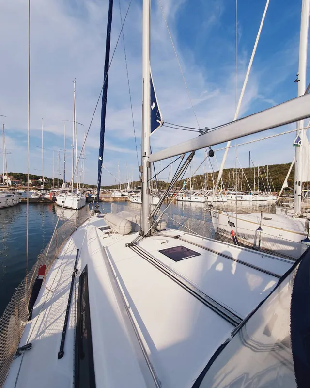 Deck of Mediterraneo, a Beneteau Oceanis 45 sailboat at Grad Pula, Croatia