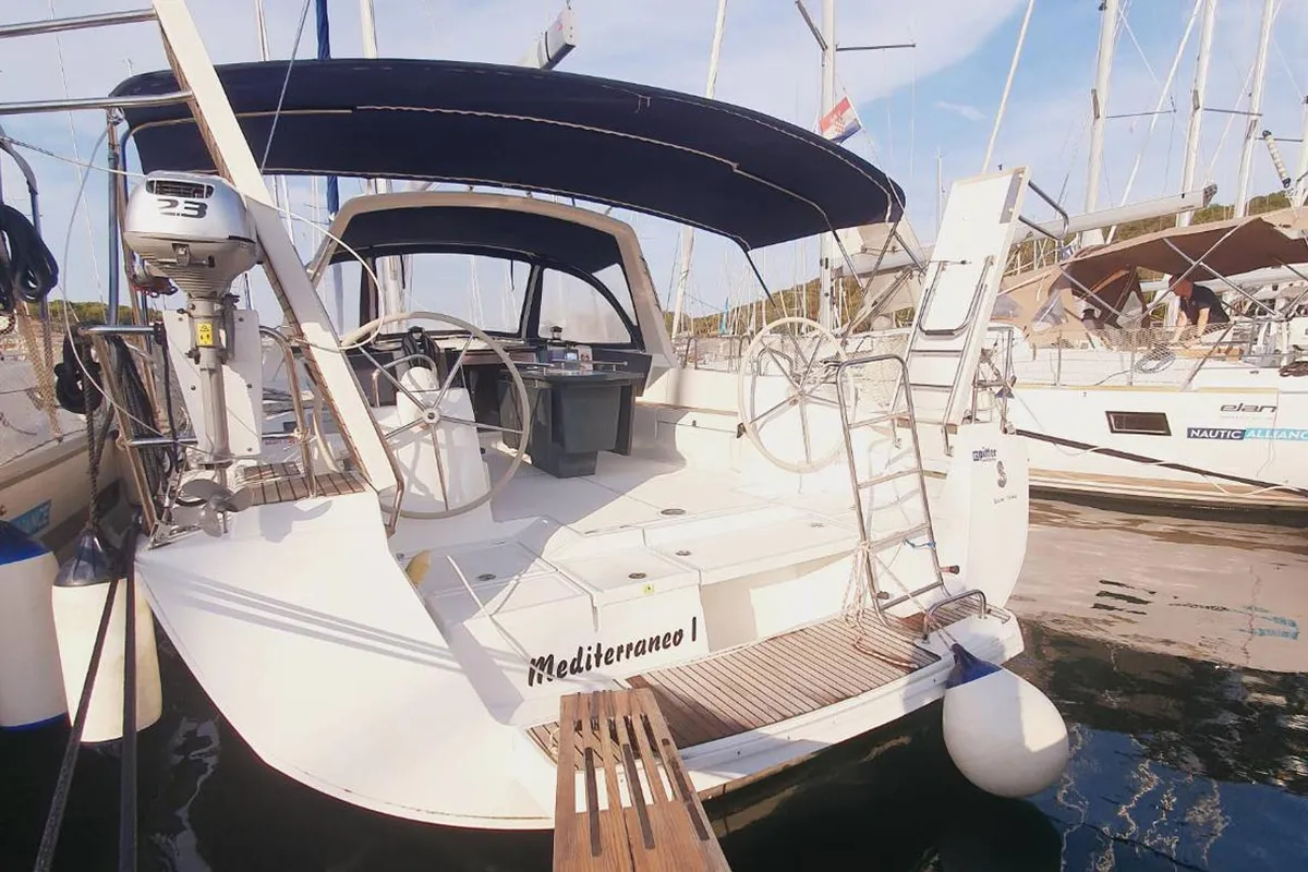 Exterior view of Mediterraneo, a Beneteau Oceanis 45 sailboat at Grad Pula, Croatia