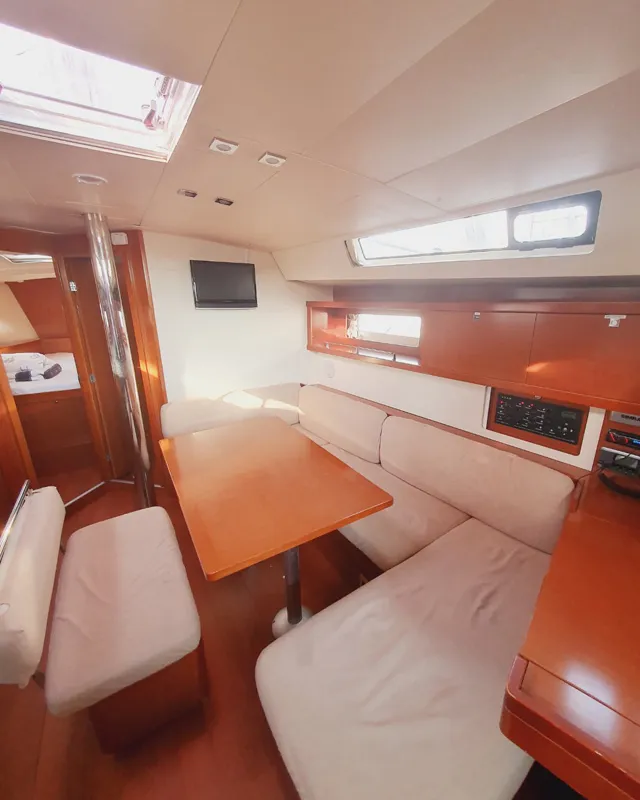 Salon of Mediterraneo, a Beneteau Oceanis 45 sailboat at Grad Pula, Croatia