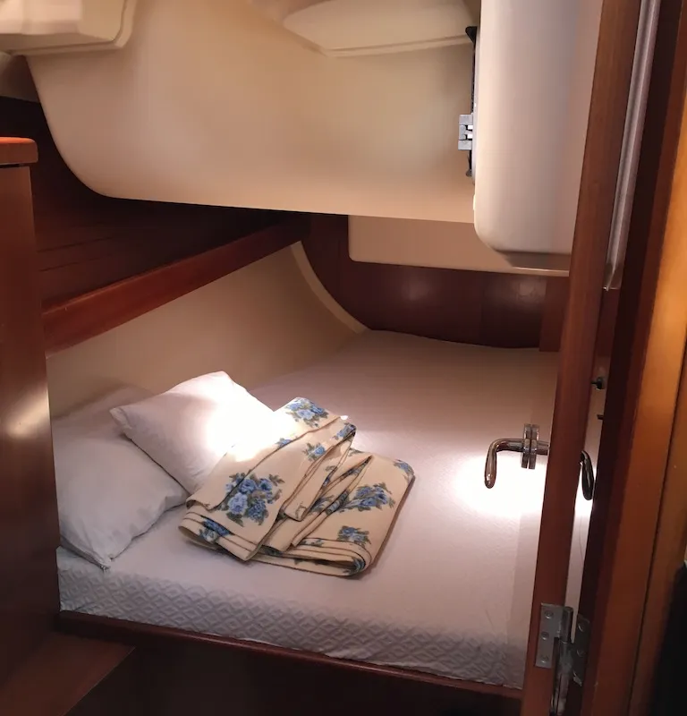Cabin on Surprise, a Dufour 425 sailboat at Piombino, Italy