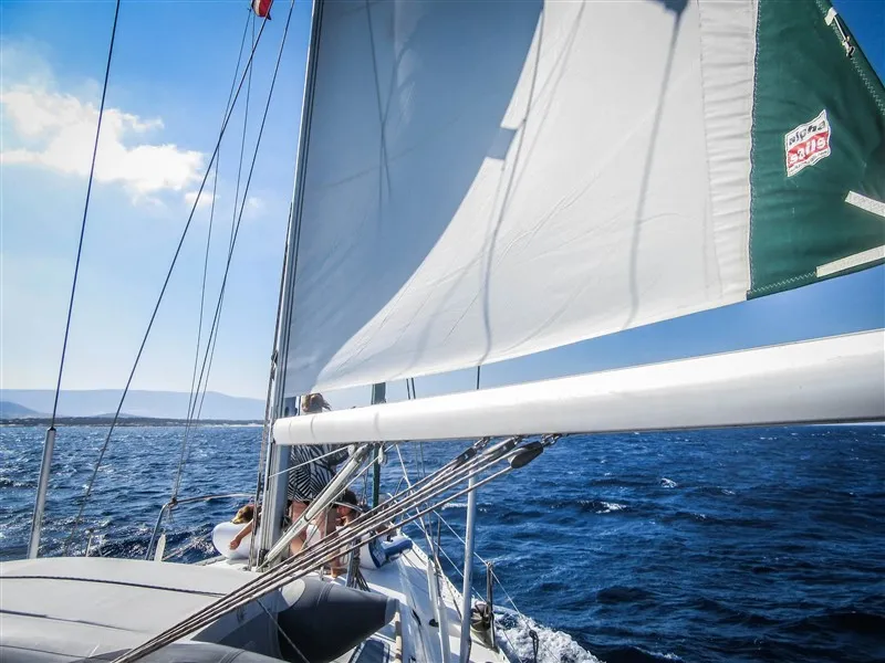 Deck of Xanemo, a Beneteau Oceanis 440 sailboat at Volos Municipality, Greece