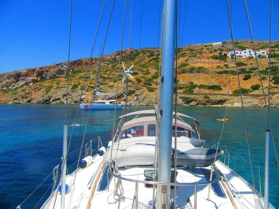 Deck of Xanemo, a Beneteau Oceanis 440 sailboat at Volos Municipality, Greece
