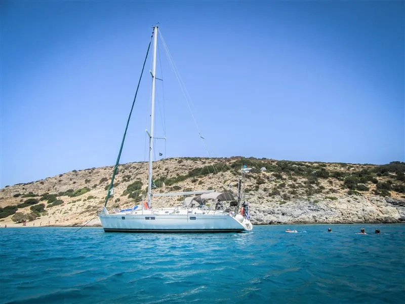 Exterior view of Xanemo, a Beneteau Oceanis 440 sailboat at Volos Municipality, Greece