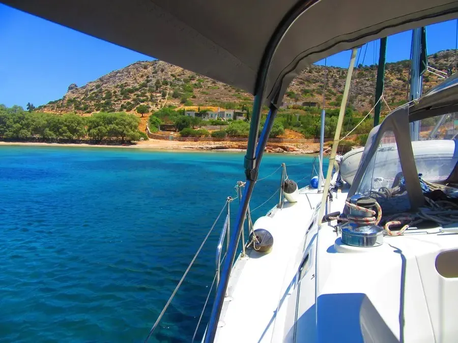 Deck of Xanemo, a Beneteau Oceanis 440 sailboat at Volos Municipality, Greece