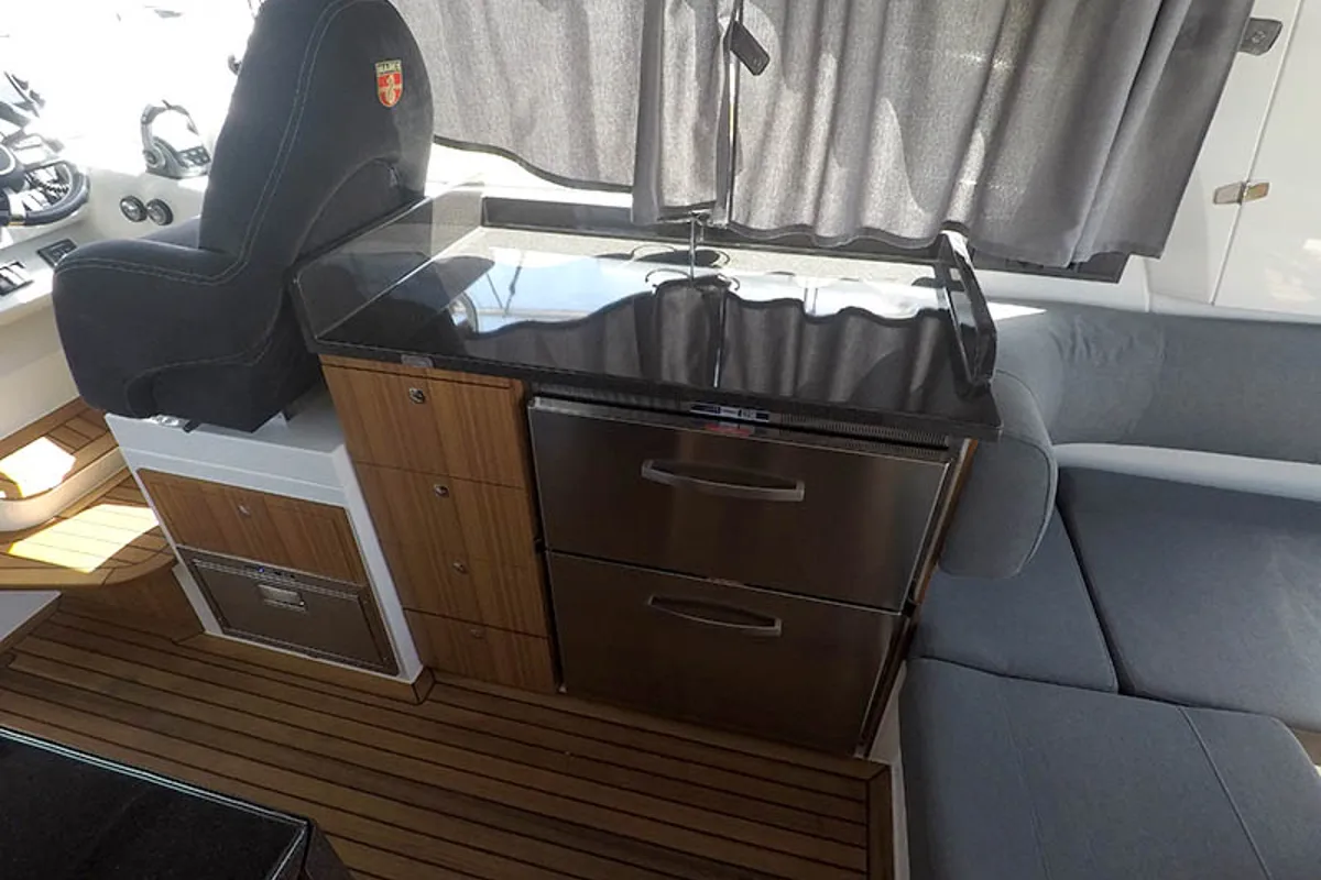 Galley of True North, a Marex 360 Cabriolet Cruiser motor yacht at Grad Šibenik, Croatia