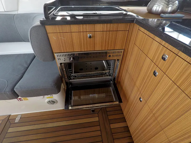 Galley of True North, a Marex 360 Cabriolet Cruiser motor yacht at Grad Šibenik, Croatia