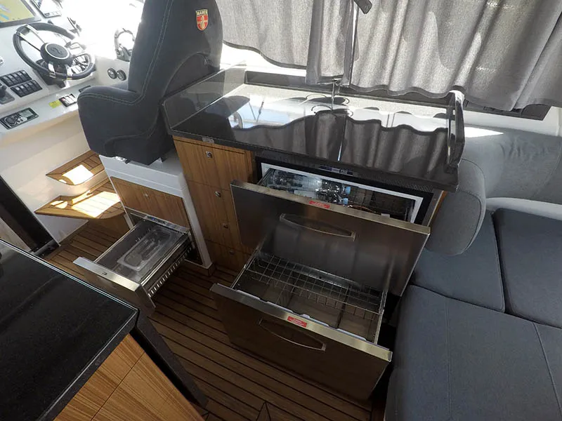 Galley of True North, a Marex 360 Cabriolet Cruiser motor yacht at Grad Šibenik, Croatia
