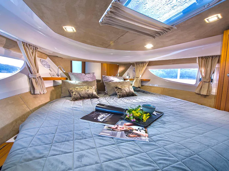 Cabin on True North, a Marex 360 Cabriolet Cruiser motor yacht at Grad Šibenik, Croatia
