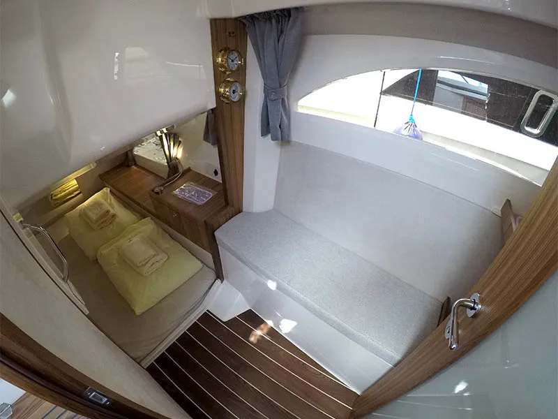 Cabin on True North, a Marex 360 Cabriolet Cruiser motor yacht at Grad Šibenik, Croatia