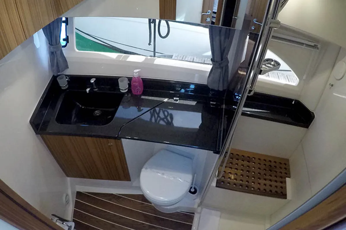 Head on True North, a Marex 360 Cabriolet Cruiser motor yacht at Grad Šibenik, Croatia