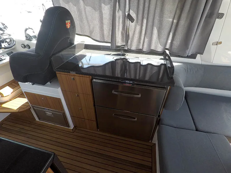 Exterior view of True North, a Marex 360 Cabriolet Cruiser motor yacht at Grad Šibenik, Croatia