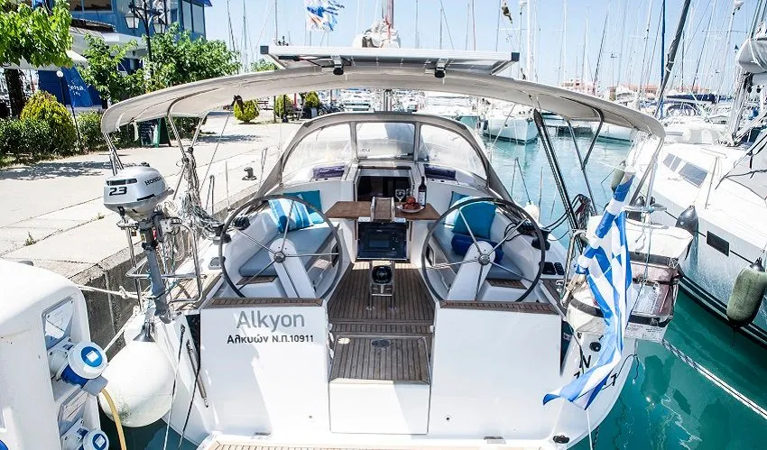 Alkion, a Hanse 345 sailboat at Lefkada, Greece