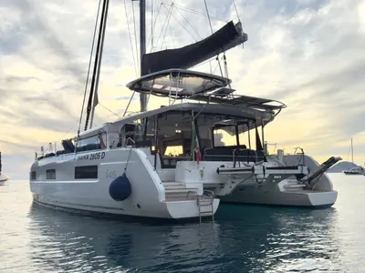 Galley of Deep Blue, a Lagoon 46 catamaran at Olbia, Italy
