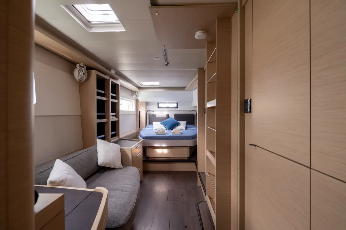 Deep Blue, a Lagoon 46 catamaran at Olbia, Italy