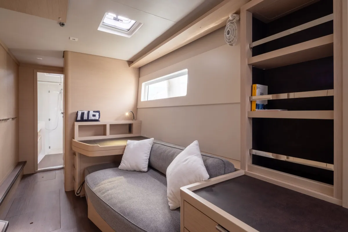 Deep Blue, a Lagoon 46 catamaran at Olbia, Italy