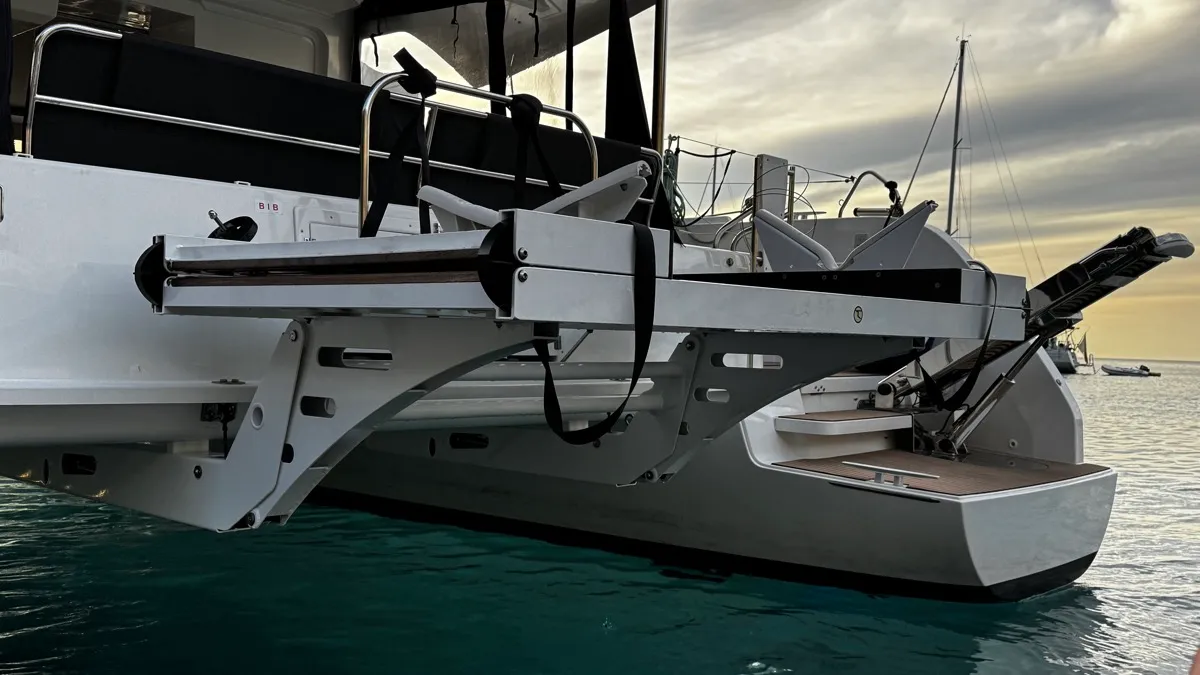 Deep Blue, a Lagoon 46 catamaran at Olbia, Italy