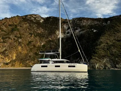 Deep Blue, a Lagoon 46 catamaran at Olbia, Italy