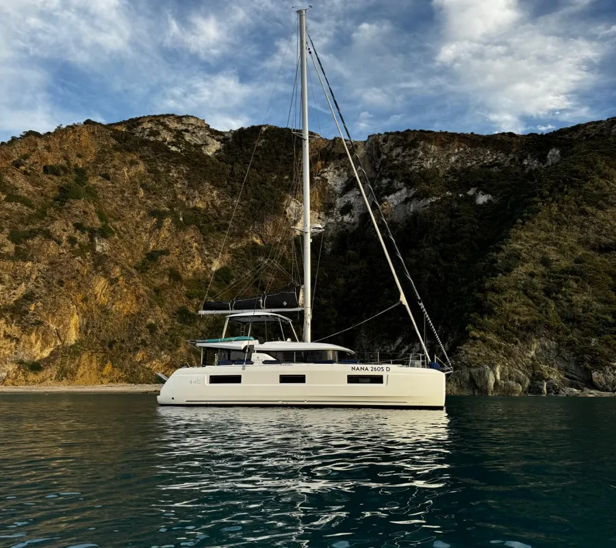 Deep Blue, a Lagoon 46 catamaran at Olbia, Italy