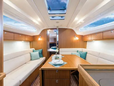 Salon of Maci, a Bavaria Cruiser 37 sailboat at Grad Biograd na Moru, Croatia