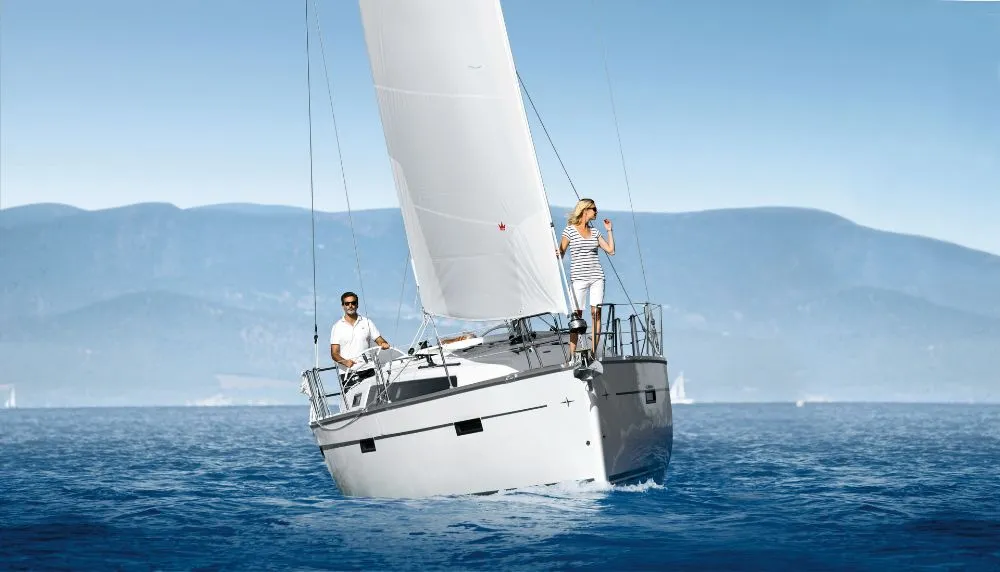 Exterior view of Maci, a Bavaria Cruiser 37 sailboat at Grad Biograd na Moru, Croatia