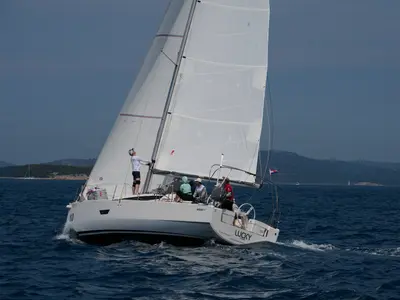 Lucky, a Elan E4 sailboat at Betina, Croatia