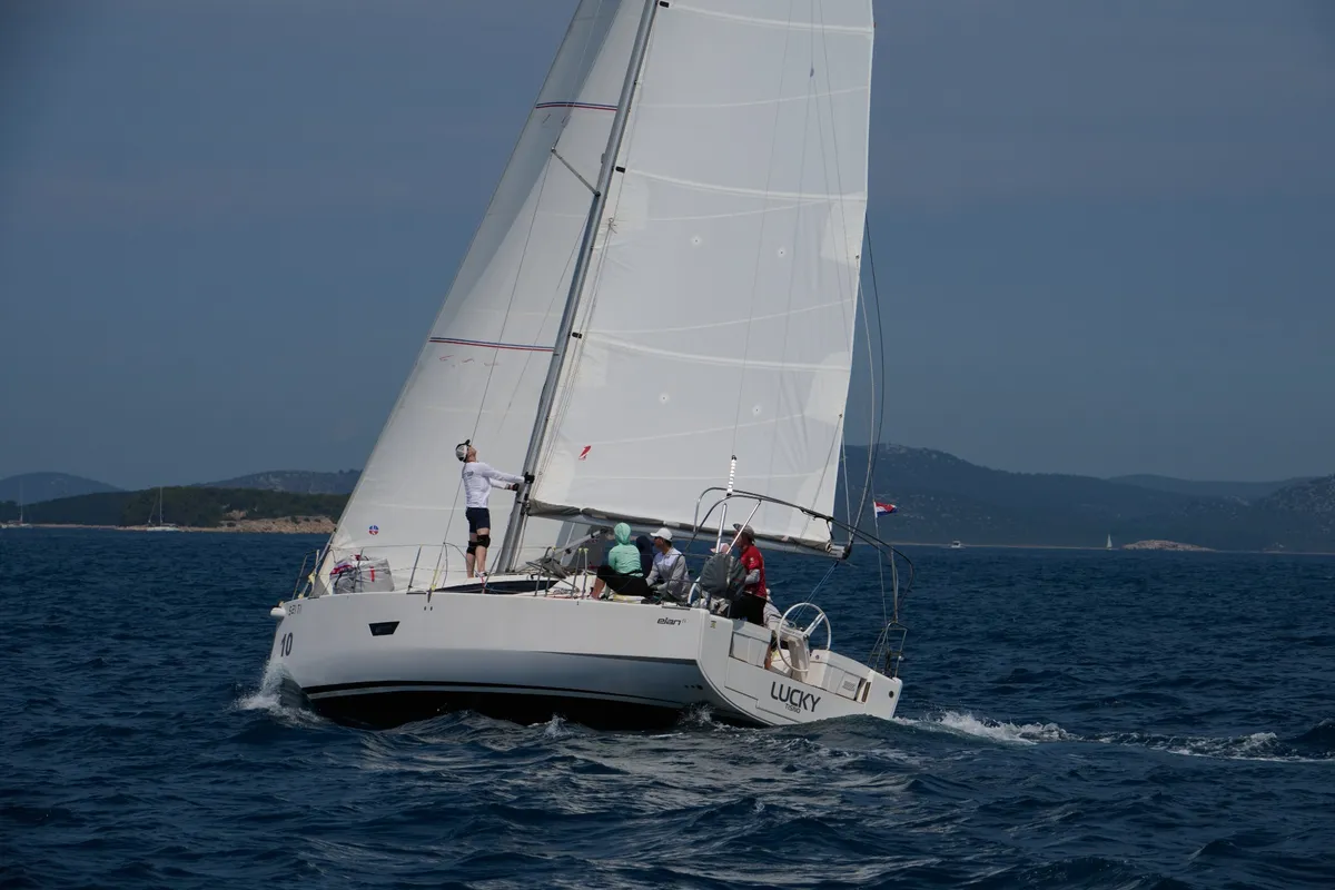 Lucky, a Elan E4 sailboat at Betina, Croatia
