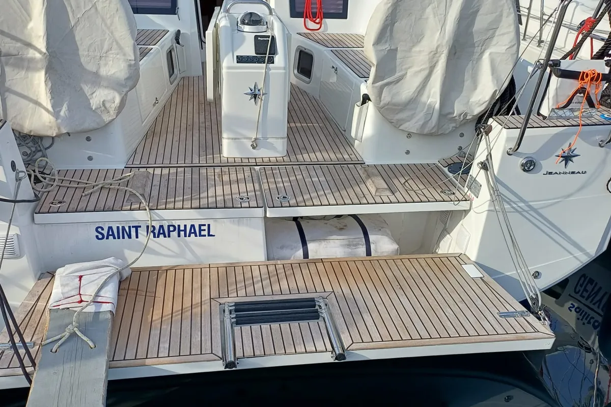 S. Raphael, a Jeanneau Sun Odyssey 410 sailboat at Procida, Italy