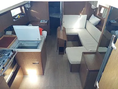 Galley of IRIS, a Beneteau Oceanis 41.1 sailboat at Athens, Greece