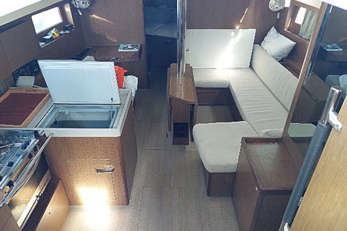 Galley of IRIS, a Beneteau Oceanis 41.1 sailboat at Athens, Greece