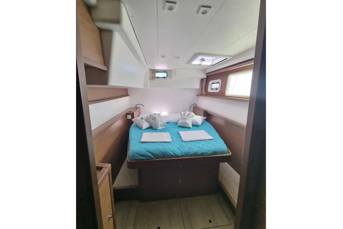 Lalouche, a Lagoon 450 F catamaran at Lavrion, Greece