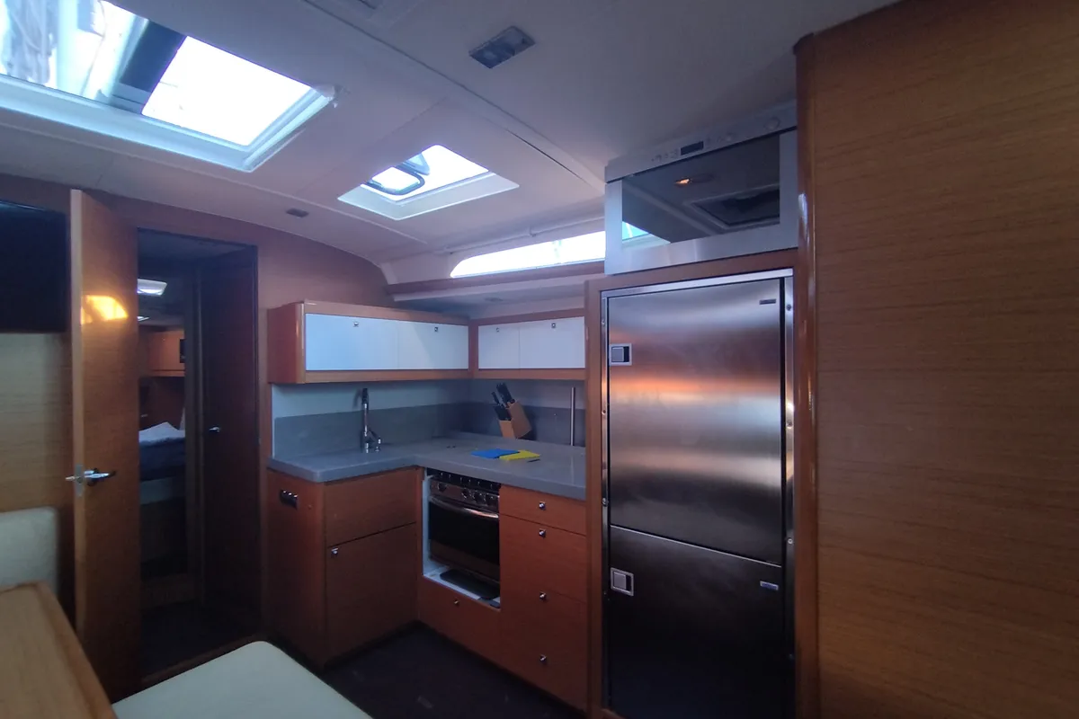 Galley of Weasley, a Dufour 470 sailboat at Olbia, Italy