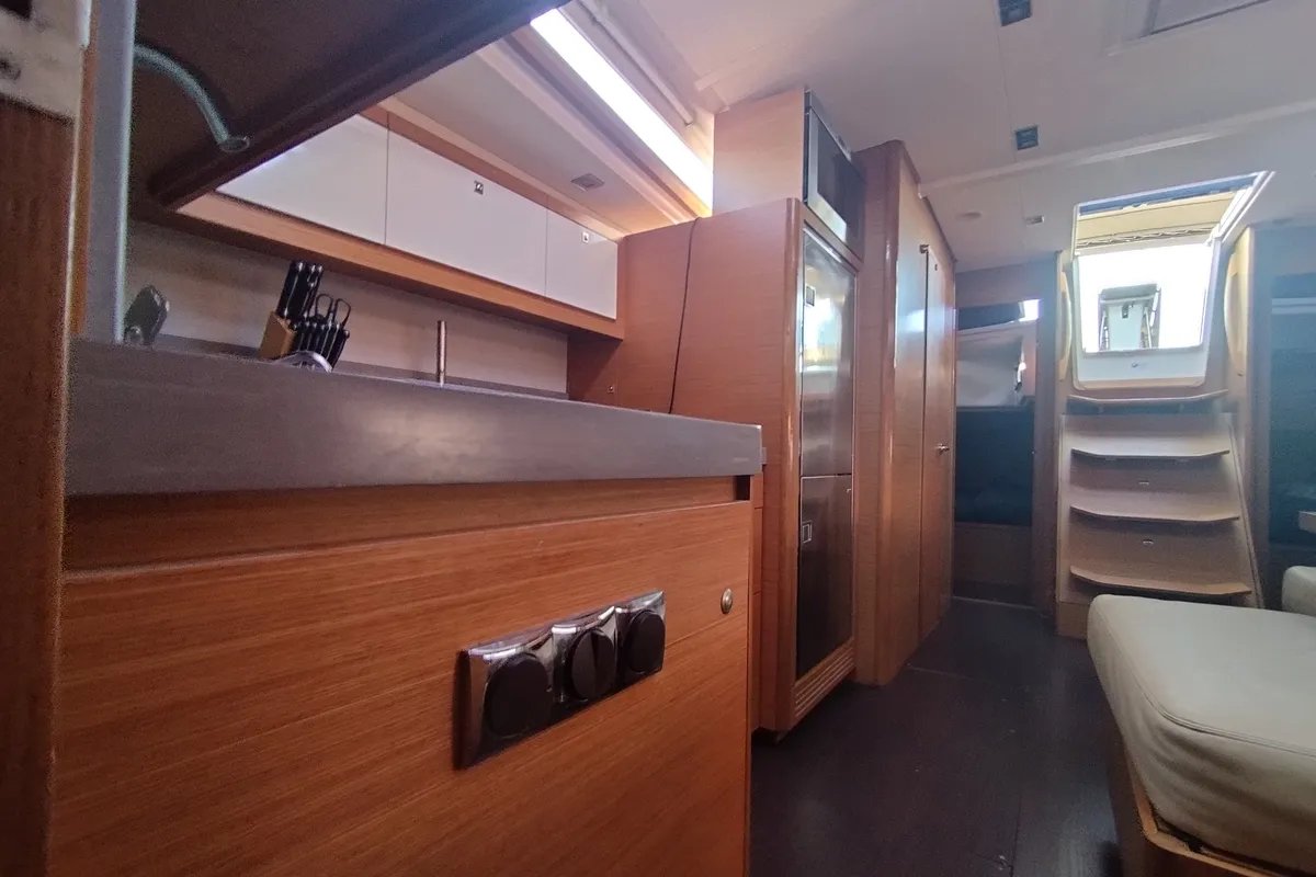 Galley of Weasley, a Dufour 470 sailboat at Olbia, Italy